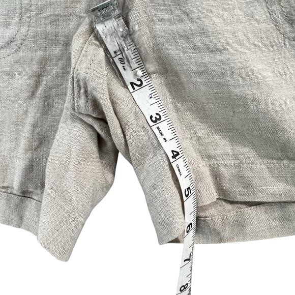 INC Beach Linen Cargo Shorts Womens 2 Beige Utility Casual Resort Travel Pockets - Picture 10 of 13